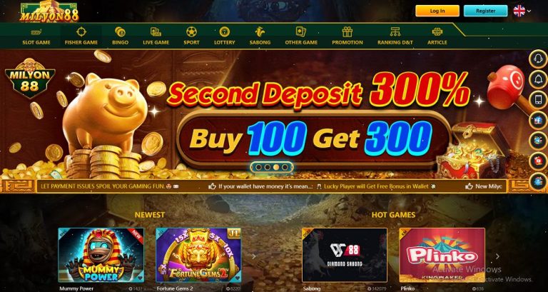 Milyon88 Casino Home Page